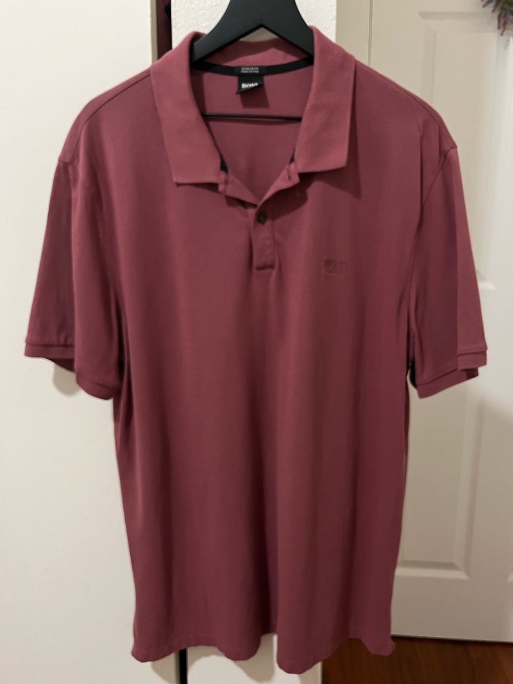 Boss Men's Burgundy Polo Shirt